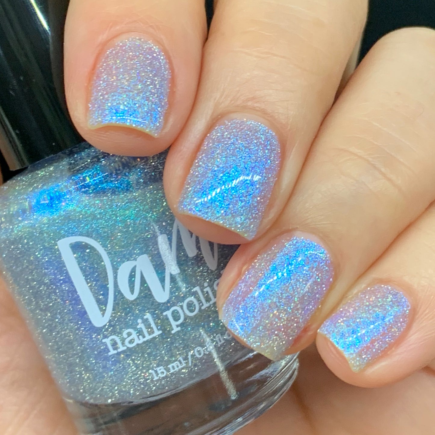 Choose Happiness - Teal Blue Shimmer - Silver Reflective Nail Polish - Glitter Nail Polish - Life is Short Collection - Dam Nail Polish