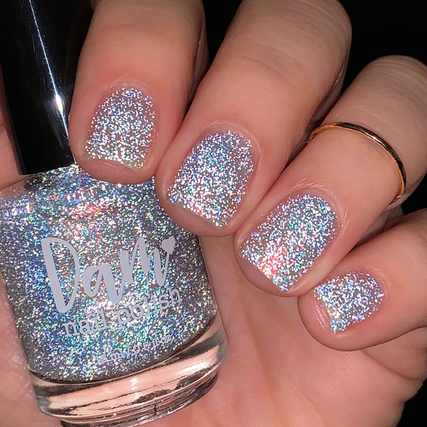 Regret Nothing - Orange Gold Shimmer - Silver Reflective Nail Polish - Glitter Nail Polish - Life is Short Collection - Dam Nail Polish