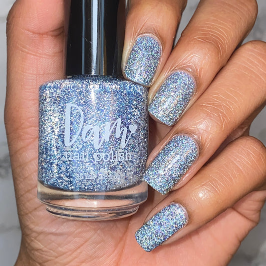 Sleep Tight - Snooze Collection - Silver Lavender Reflective Glitter Nail Polish - Dam
