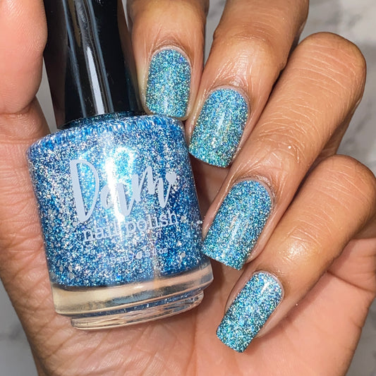 Cool Side of the Pillow - Snooze Collection - Light Blue Reflective Glitter Nail Polish - Dam