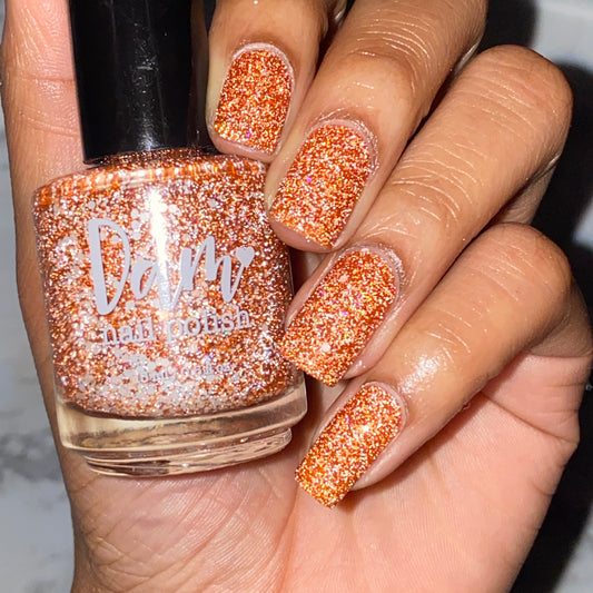 Five More Minutes - Snooze Collection - Copper Reflective Glitter Nail Polish - Dam