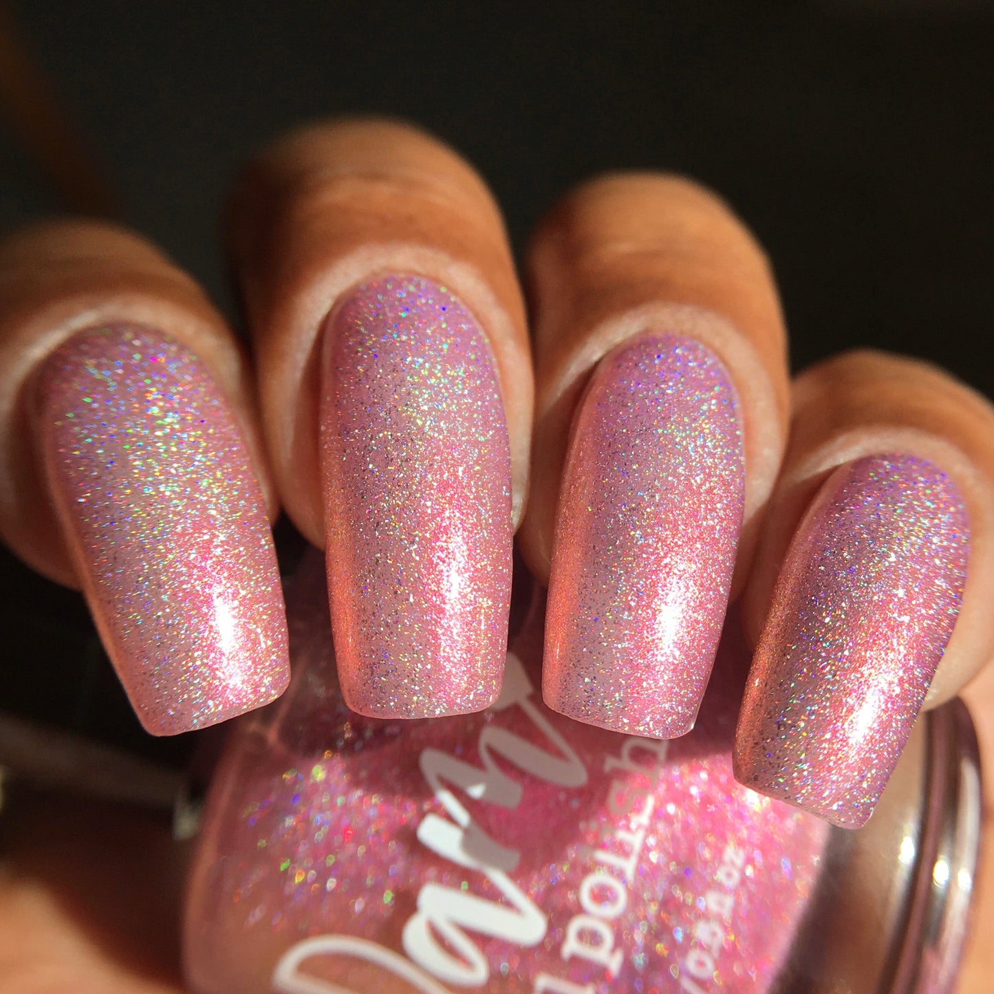 I Wear My ❤️ On My Nails - Pink Holo Nail Polish - Pink Shimmer Nail Polish - Valentine's Day Duo - Dam Nail Polish