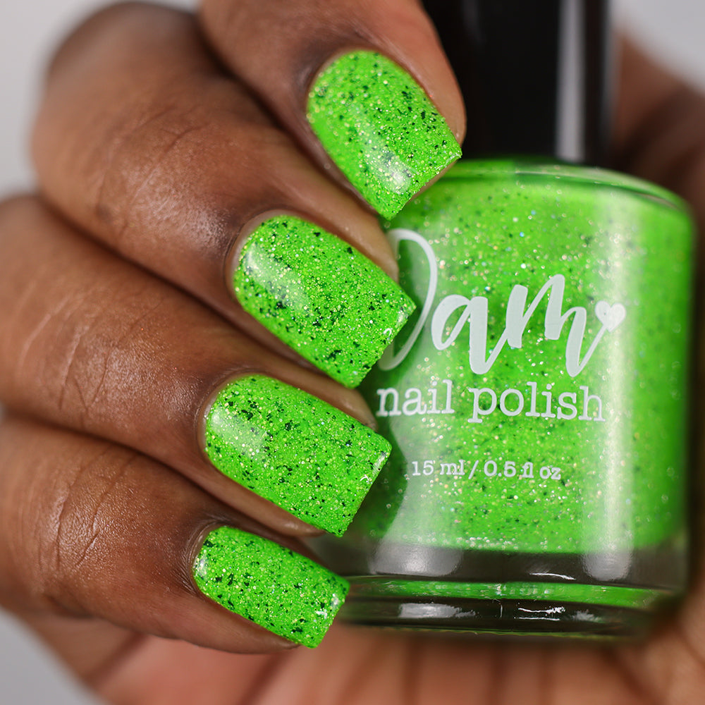 Jenica - Survivor Series - Neon Green Reflective Glitter Nail Polish - Dam