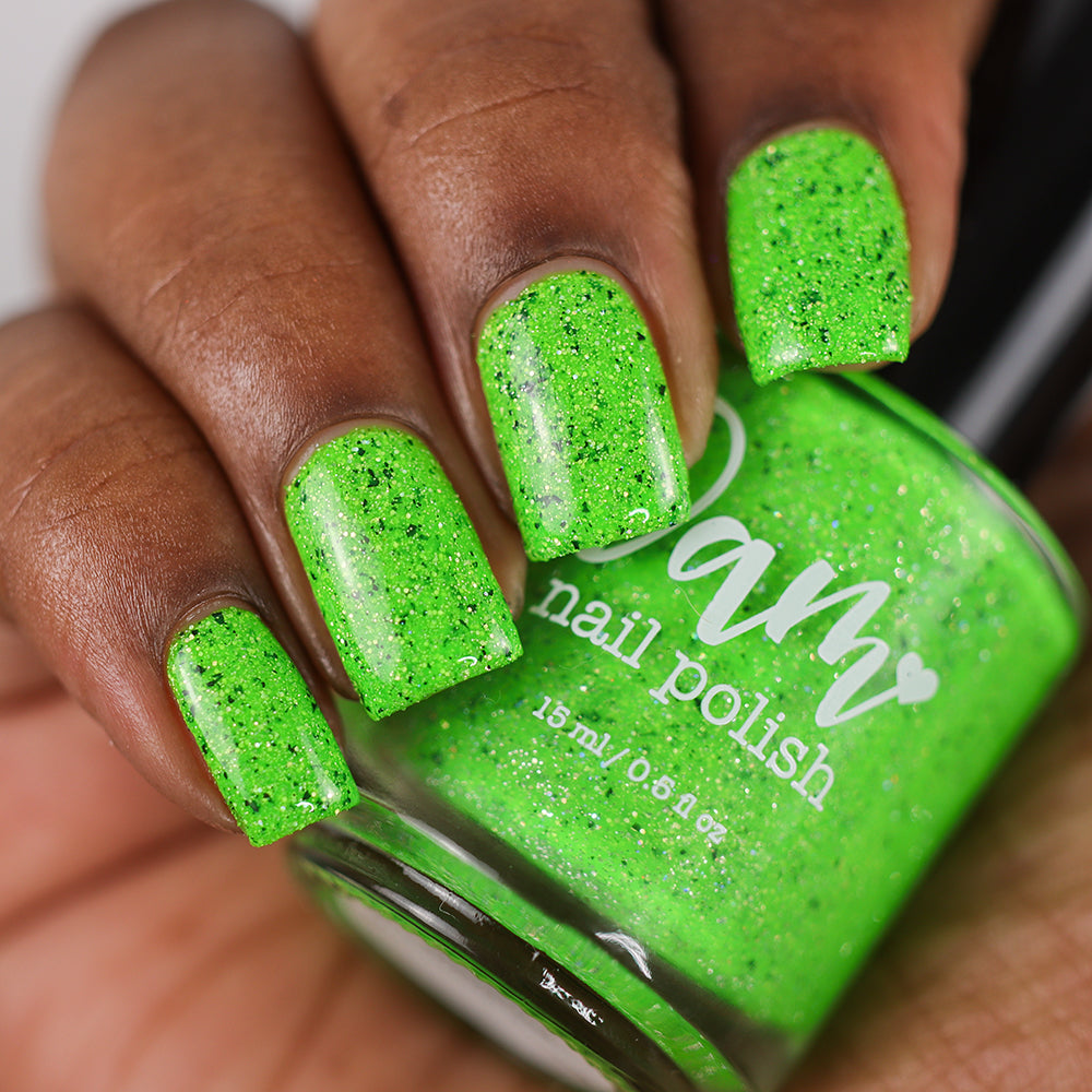 Jenica - Survivor Series - Neon Green Reflective Glitter Nail Polish - Dam