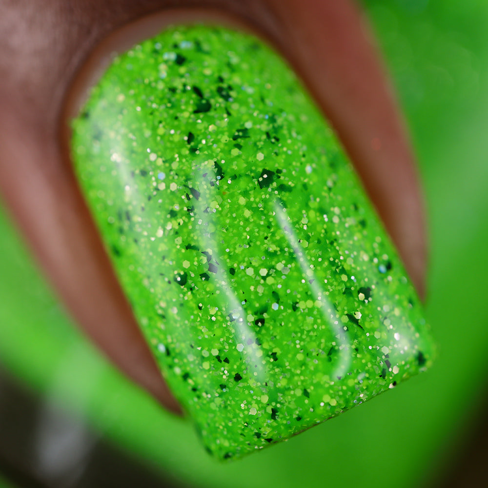 Jenica - Survivor Series - Neon Green Reflective Glitter Nail Polish - Dam