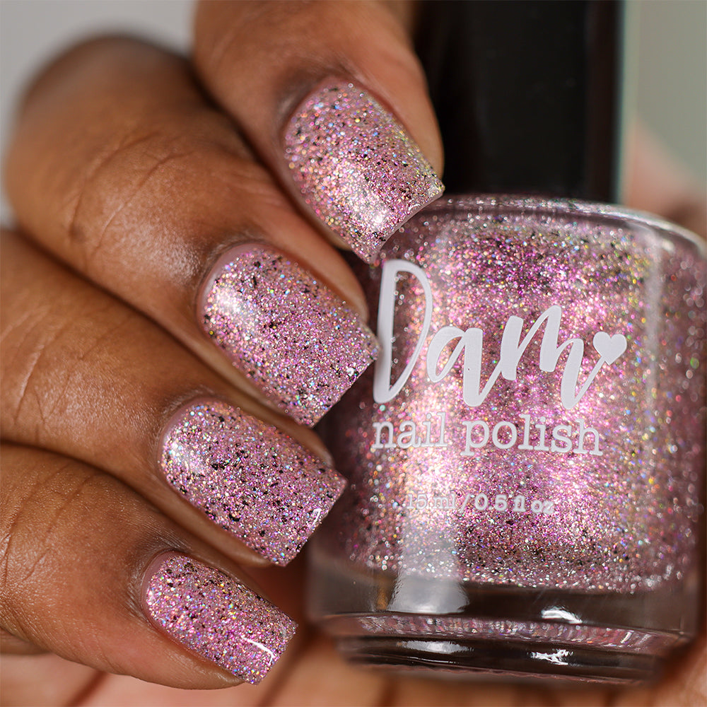 Kirsty - Survivor Series - Pink Gold Shimmer Reflective Glitter Nail Polish - Dam