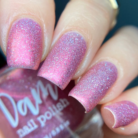 I Wear My ❤️ On My Nails - Pink Holo Nail Polish - Pink Shimmer Nail Polish - Valentine's Day Duo - Dam Nail Polish