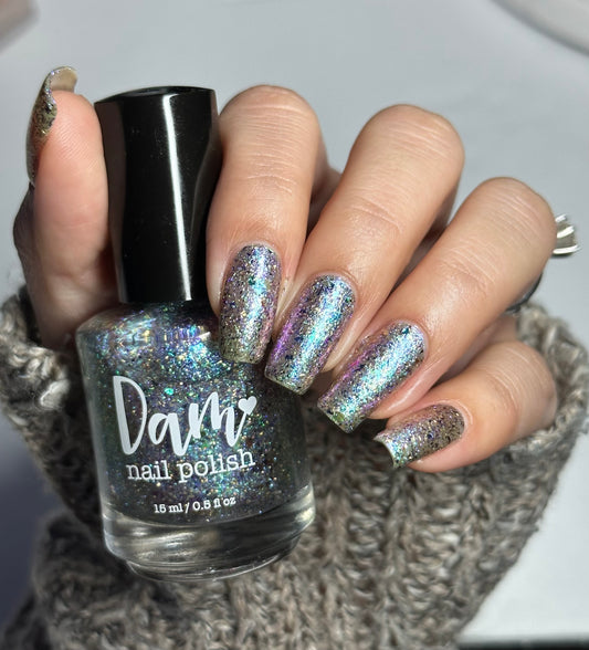 I ♥️ U 1,000 - Flakie Nail Polish - Facebook Fans Custom - Dam Nail Polish