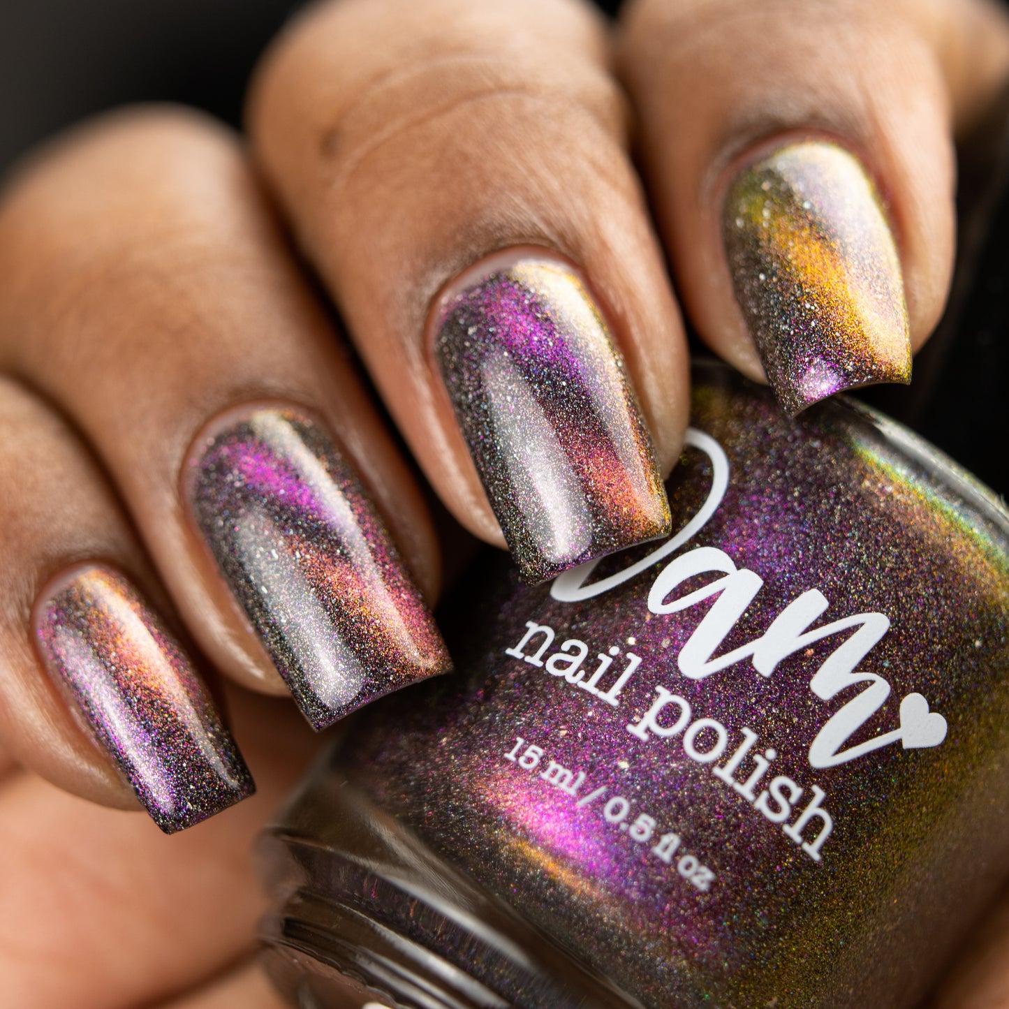 Pulsar - Pink/Bronze/Green Magnetic Holographic Nail Polish - Astronomical 2 Collection - Dam