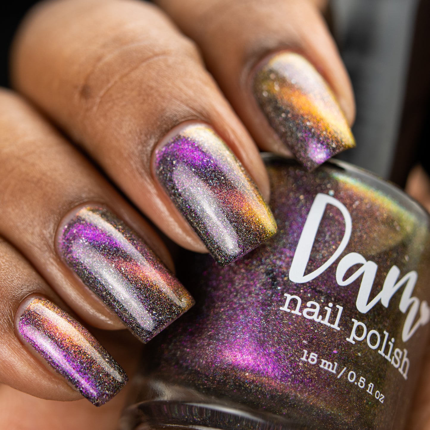 Pulsar - Pink/Bronze/Green Magnetic Holographic Nail Polish - Astronomical 2 Collection - Dam