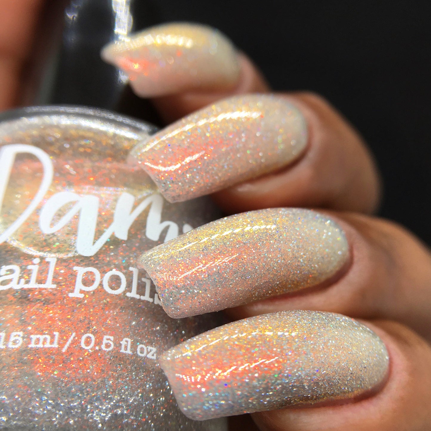 Regret Nothing - Orange Gold Shimmer - Silver Reflective Nail Polish - Glitter Nail Polish - Life is Short Collection - Dam Nail Polish