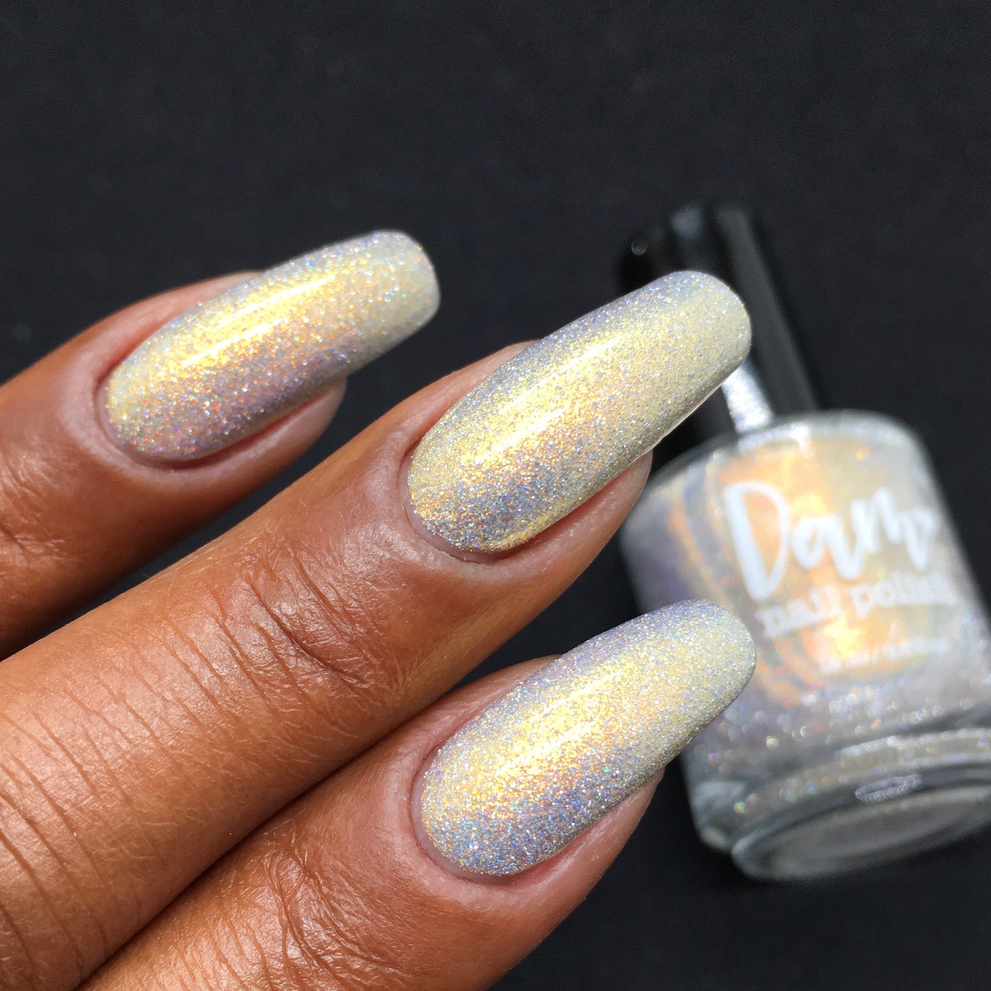 Take That Risk - Yellow Gold Shimmer - Silver Reflective Nail Polish - Glitter Nail Polish - Life is Short Collection