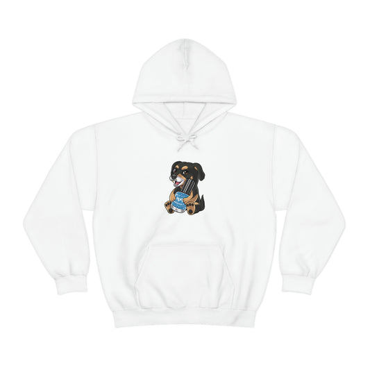 Snickers the Polish Loving Puppy - Unisex Heavy Blend™ Hooded Sweatshirt - Dam Nail Polish