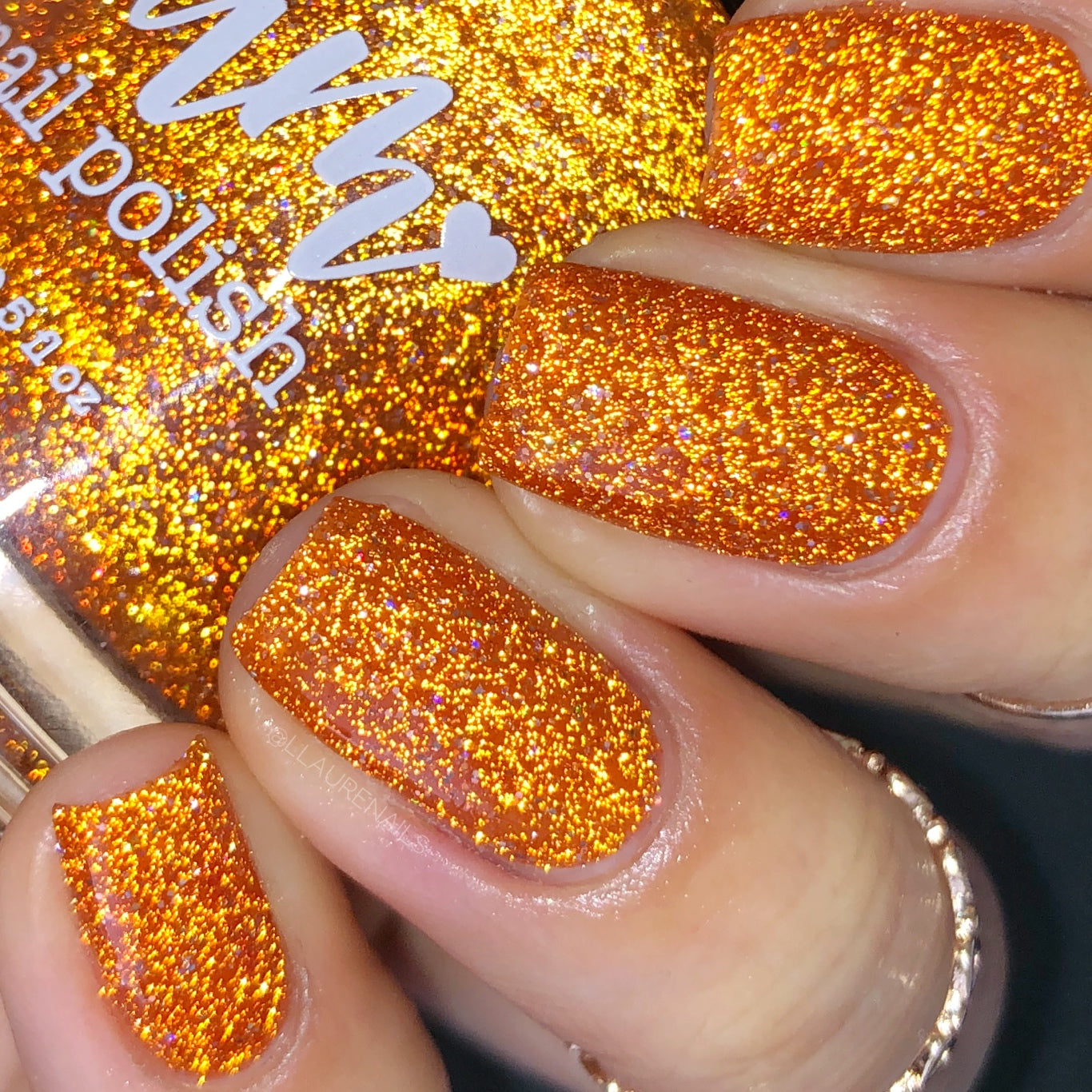 Apricot Preserves - Jams & Jellies Collection - Orange Reflective Glitter Nail Polish - Dam