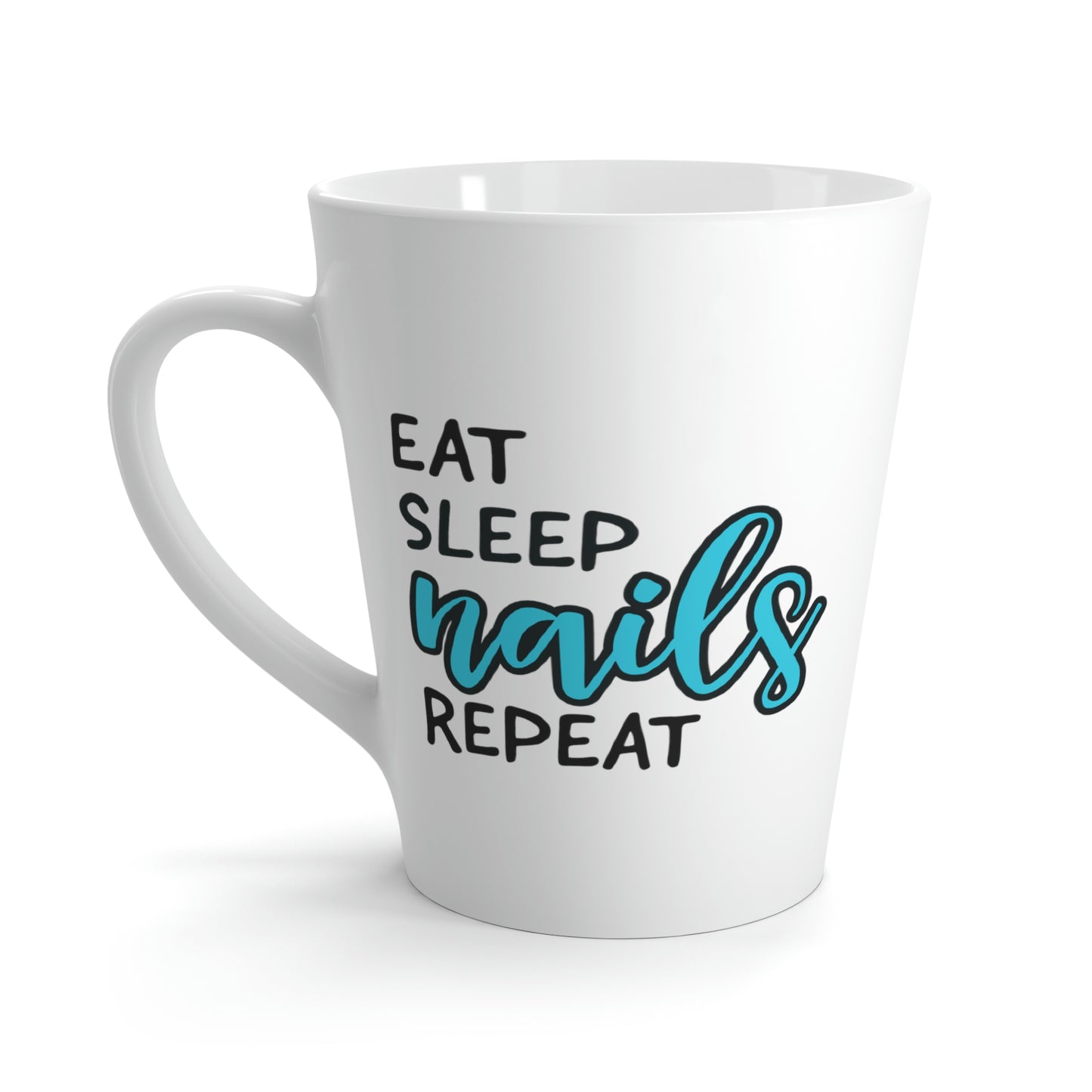 Eat Sleep Nails Repeat - Latte Mug - Dam Nail Polish