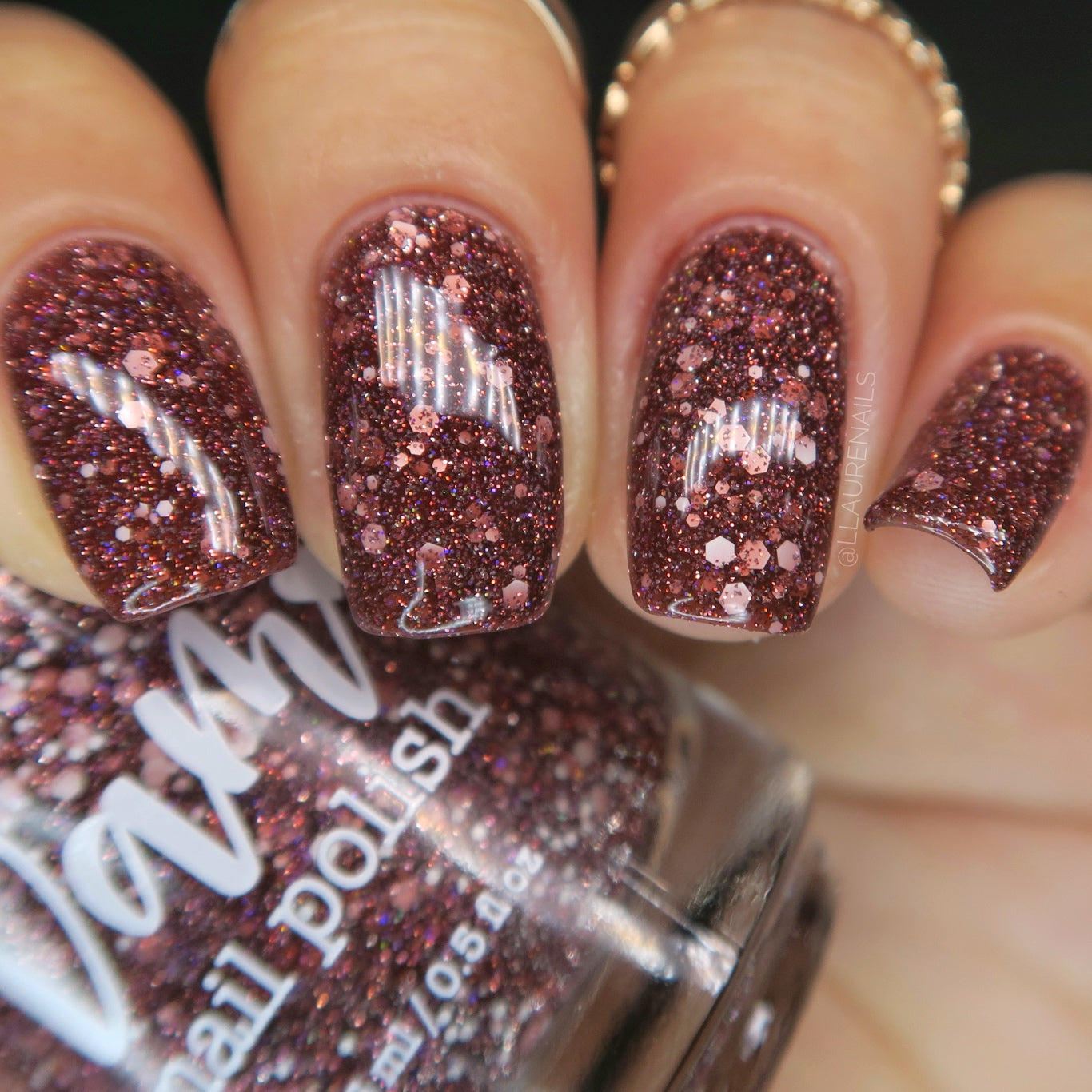 Bear Nap - Brown Reflective Glitter Nail Polish - Hibernation Collection - Dam