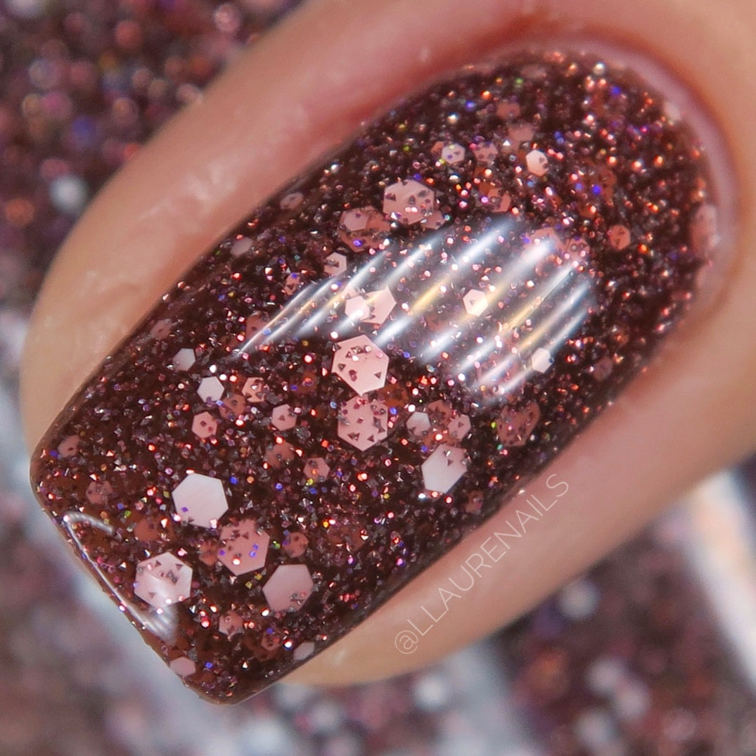 Bear Nap - Brown Reflective Glitter Nail Polish - Hibernation Collection - Dam