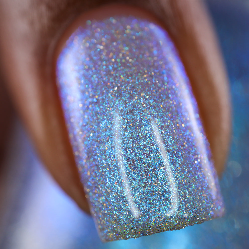 Choose Happiness - Teal Blue Shimmer - Silver Reflective Nail Polish - Glitter Nail Polish - Life is Short Collection - Dam Nail Polish