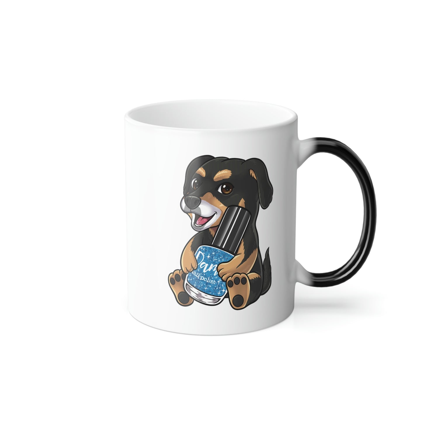 Snickers the Polish Loving Dog - Color Changing Thermal Mug, 11oz - Dam Nail Polish