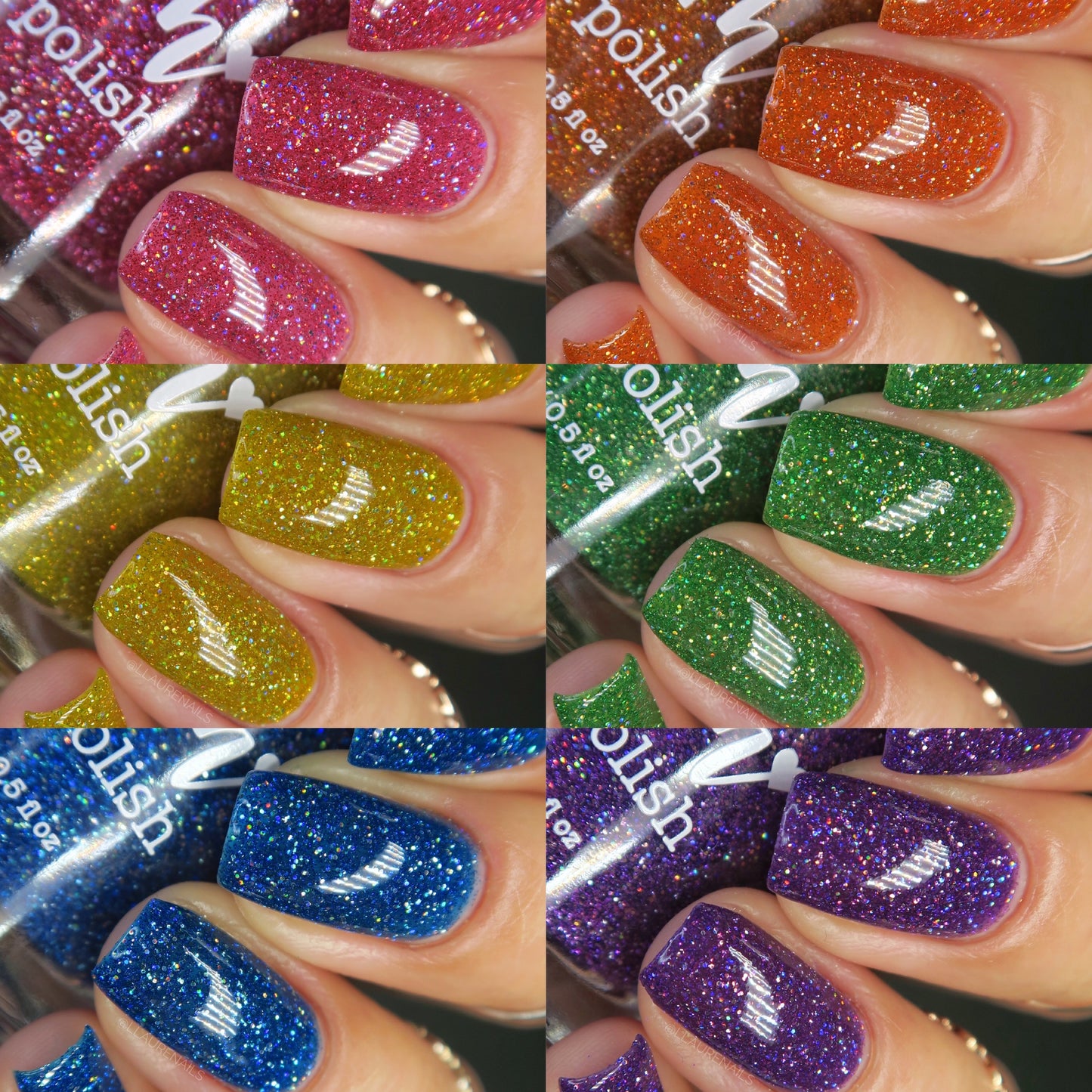 Jams & Jellies Collection - Rainbow Reflective Glitter Nail Polish - Dam