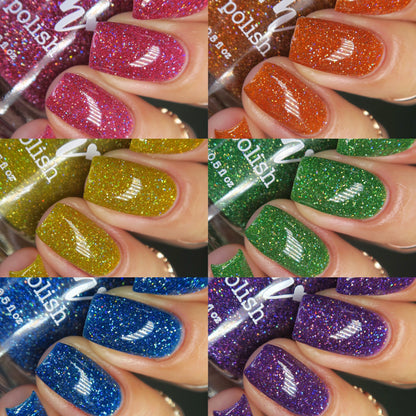 Jams & Jellies Collection - Rainbow Reflective Glitter Nail Polish - Dam