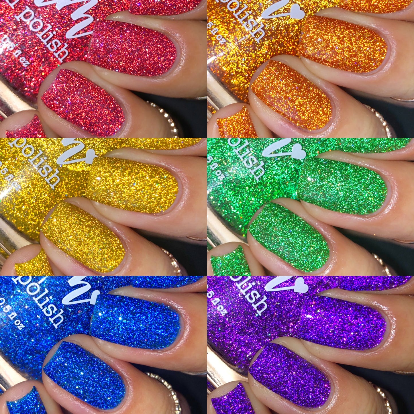 Jams & Jellies Collection - Rainbow Reflective Glitter Nail Polish - Dam