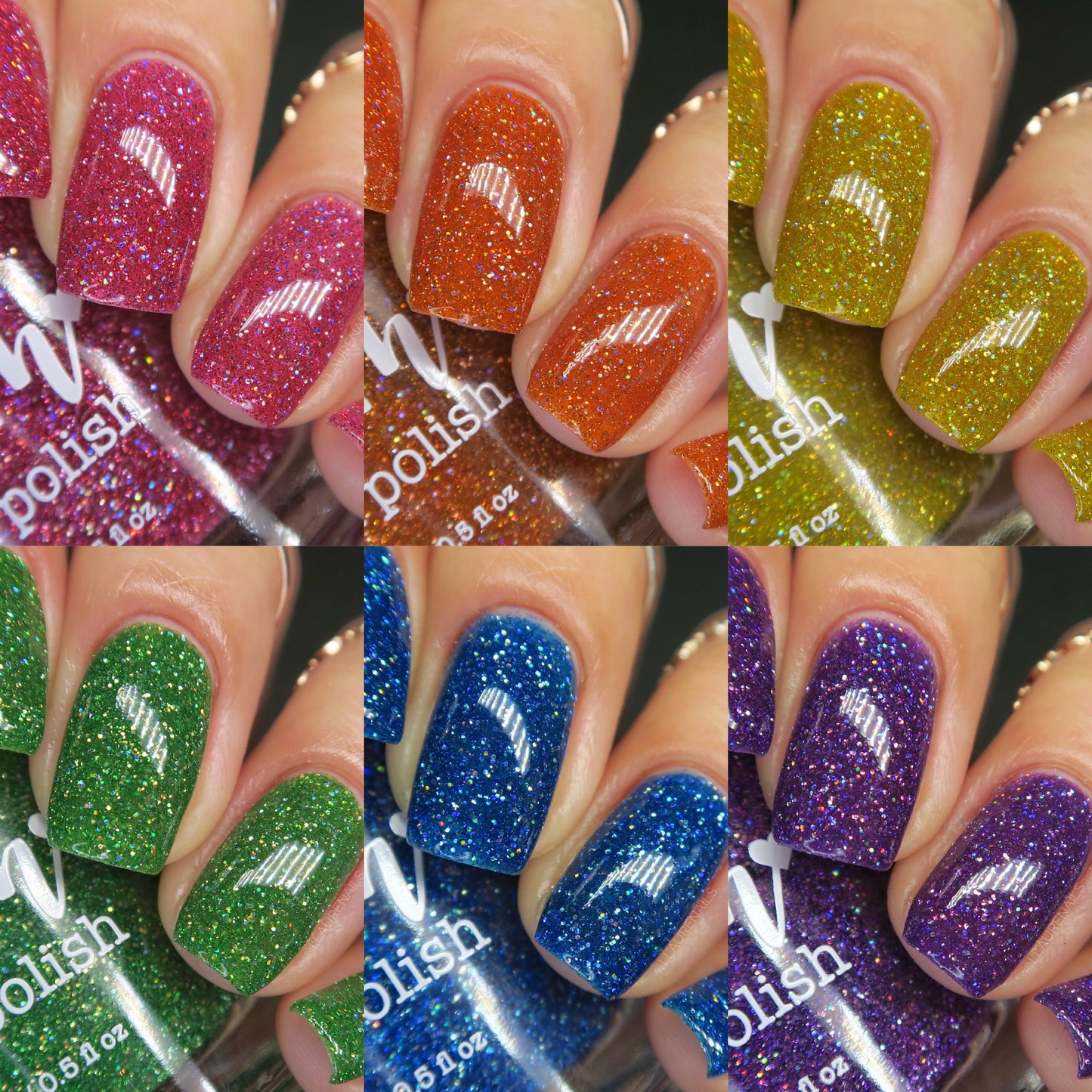 Jams & Jellies Collection - Rainbow Reflective Glitter Nail Polish - Dam