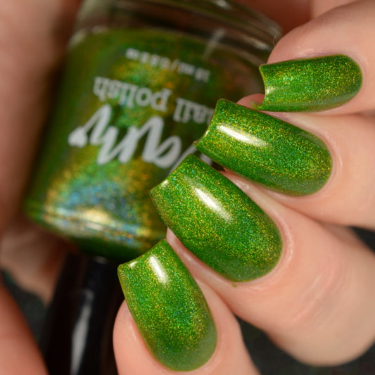 Periodot - Green Holographic Polish - Gemstone Collection Pt. 3 - Dam Nail Polish