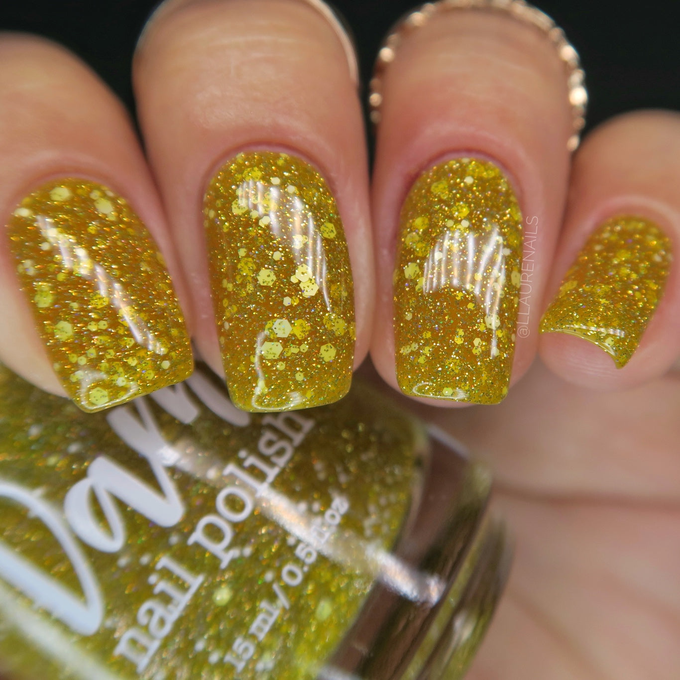 Forty Thousand Winks - Yellow Reflective Glitter Nail Polish - Hibernation Collection - Dam