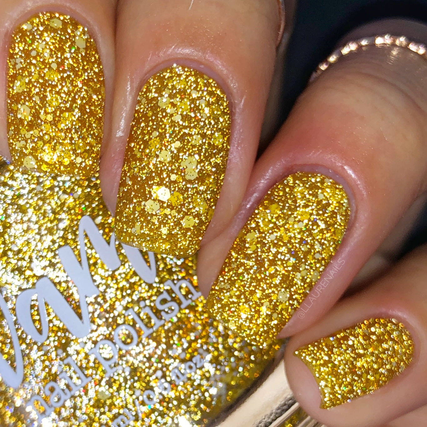 Forty Thousand Winks - Yellow Reflective Glitter Nail Polish - Hibernation Collection - Dam