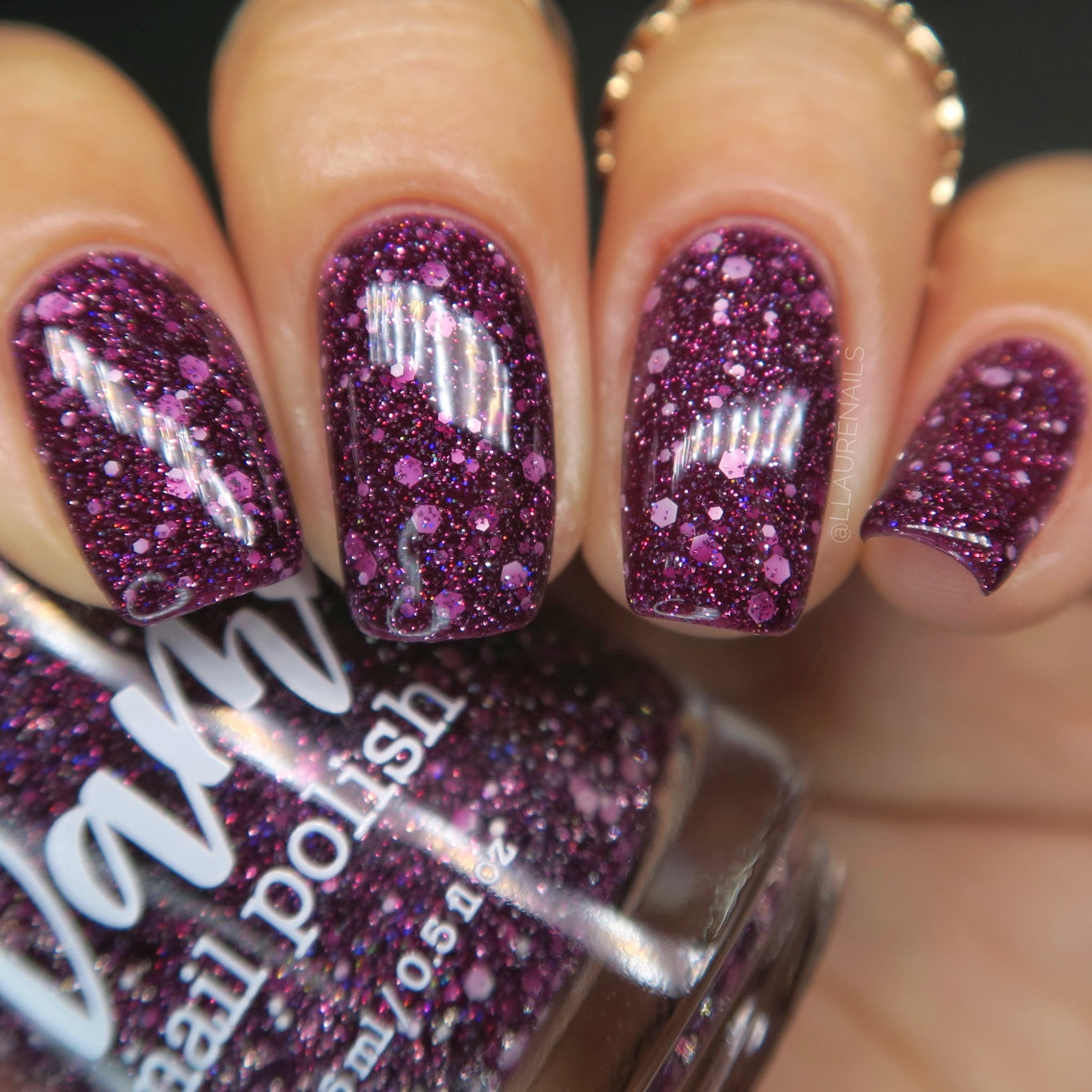 Gone Dormant - Plum Reflective Glitter Nail Polish - Hibernation Collection - Dam