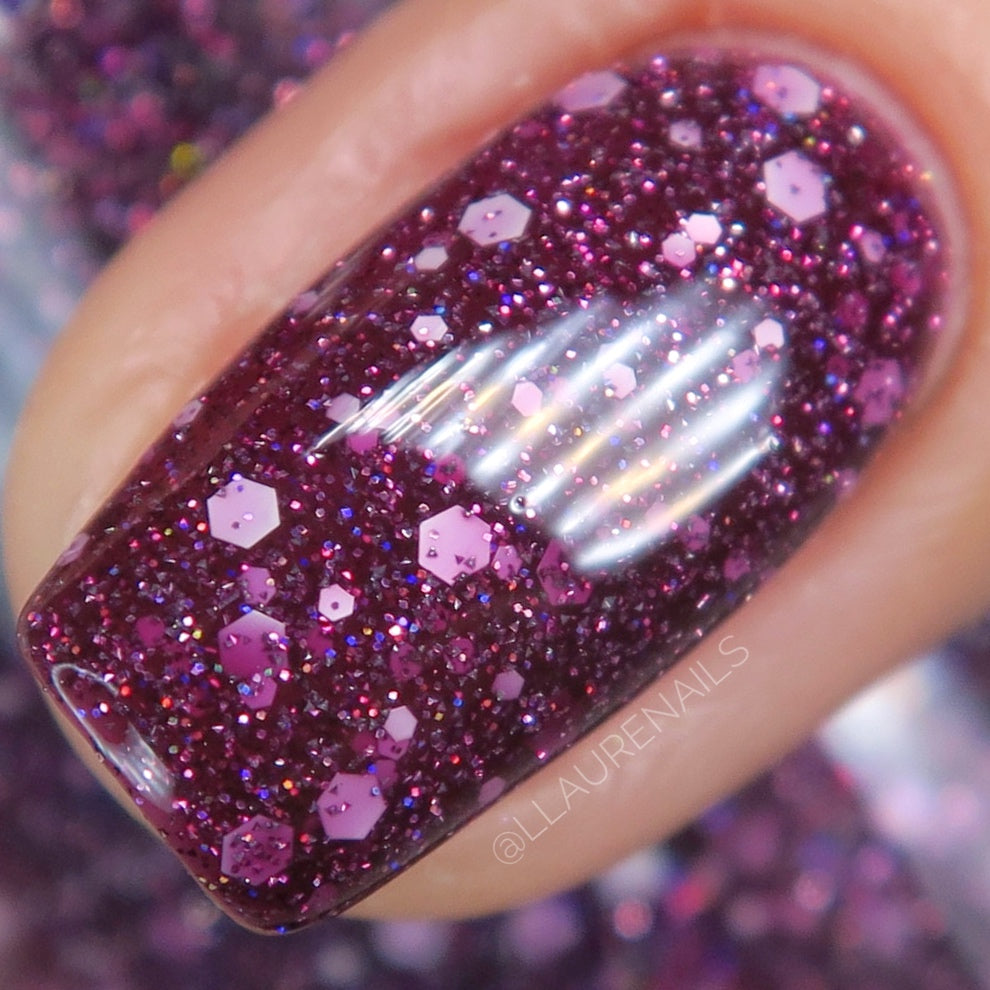Gone Dormant - Plum Reflective Glitter Nail Polish - Hibernation Collection - Dam