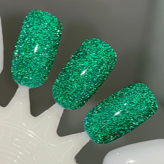 PRE ORDER - Pure Greed - Green Reflective Glitter Nail Polish - Dam