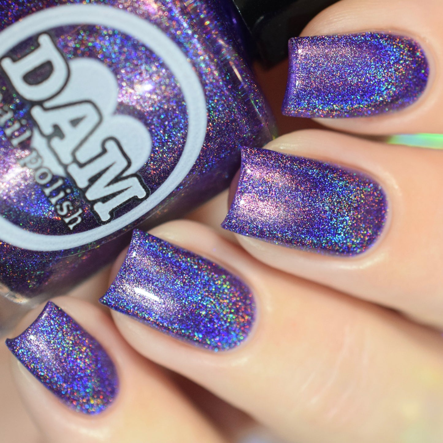 Amethyst - Violet Holographic Polish - Gemstone Collection Pt. 1 - Dam Nail Polish