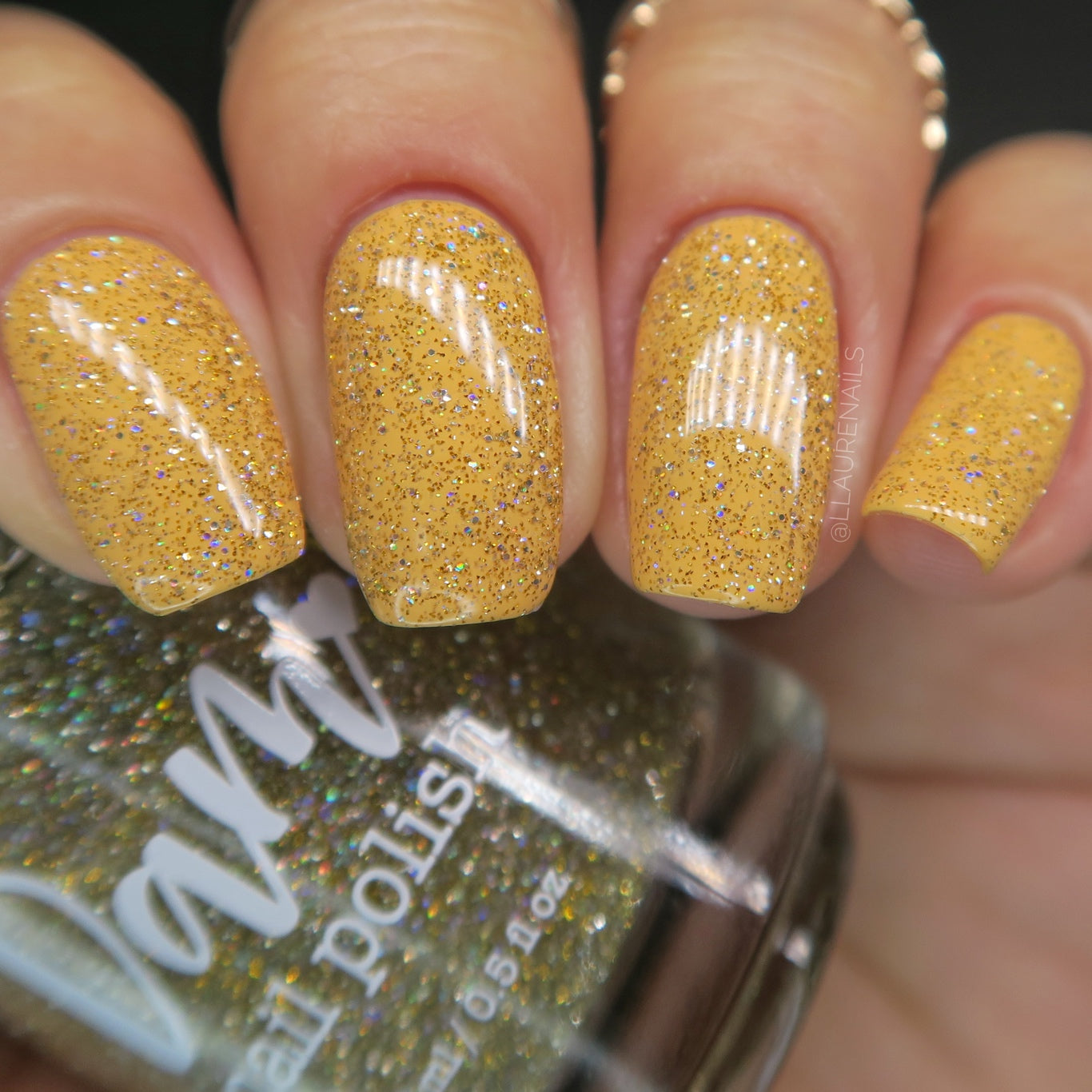 Jackpot - Gold Holographic Reflective Glitter Nail Polish - Dam