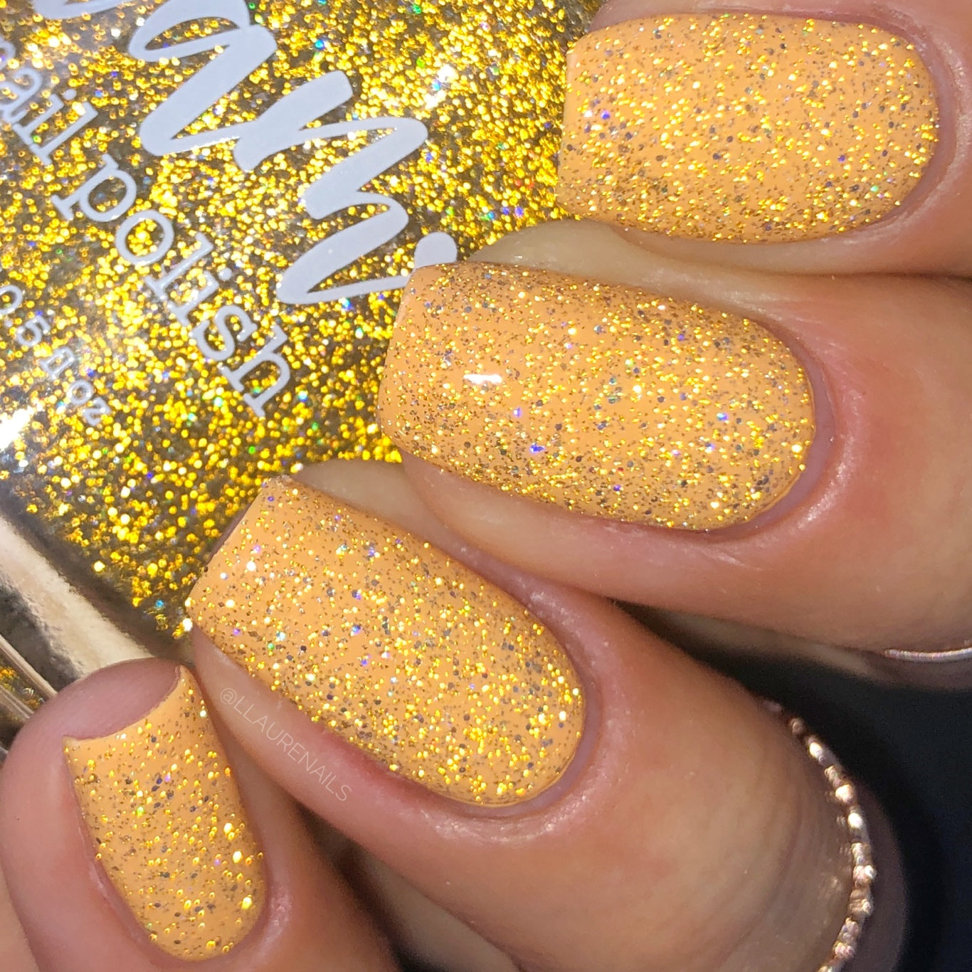 Jackpot - Gold Holographic Reflective Glitter Nail Polish - Dam