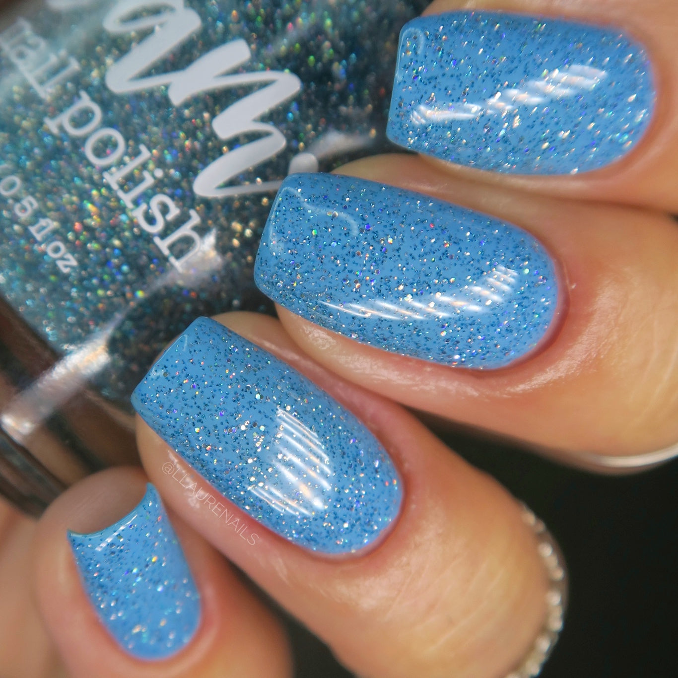 Joker - Light Blue Holographic Reflective Glitter Nail Polish - Dam