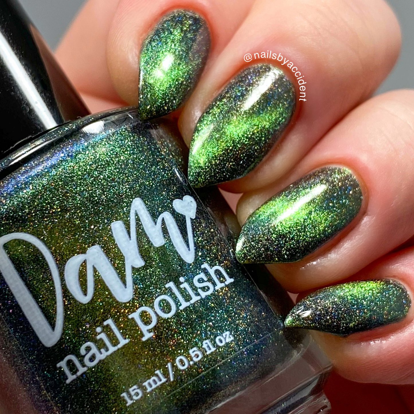 Nebula - Gold/Green/Blue Magnetic Holographic Nail Polish - Astronomical Collection - Dam