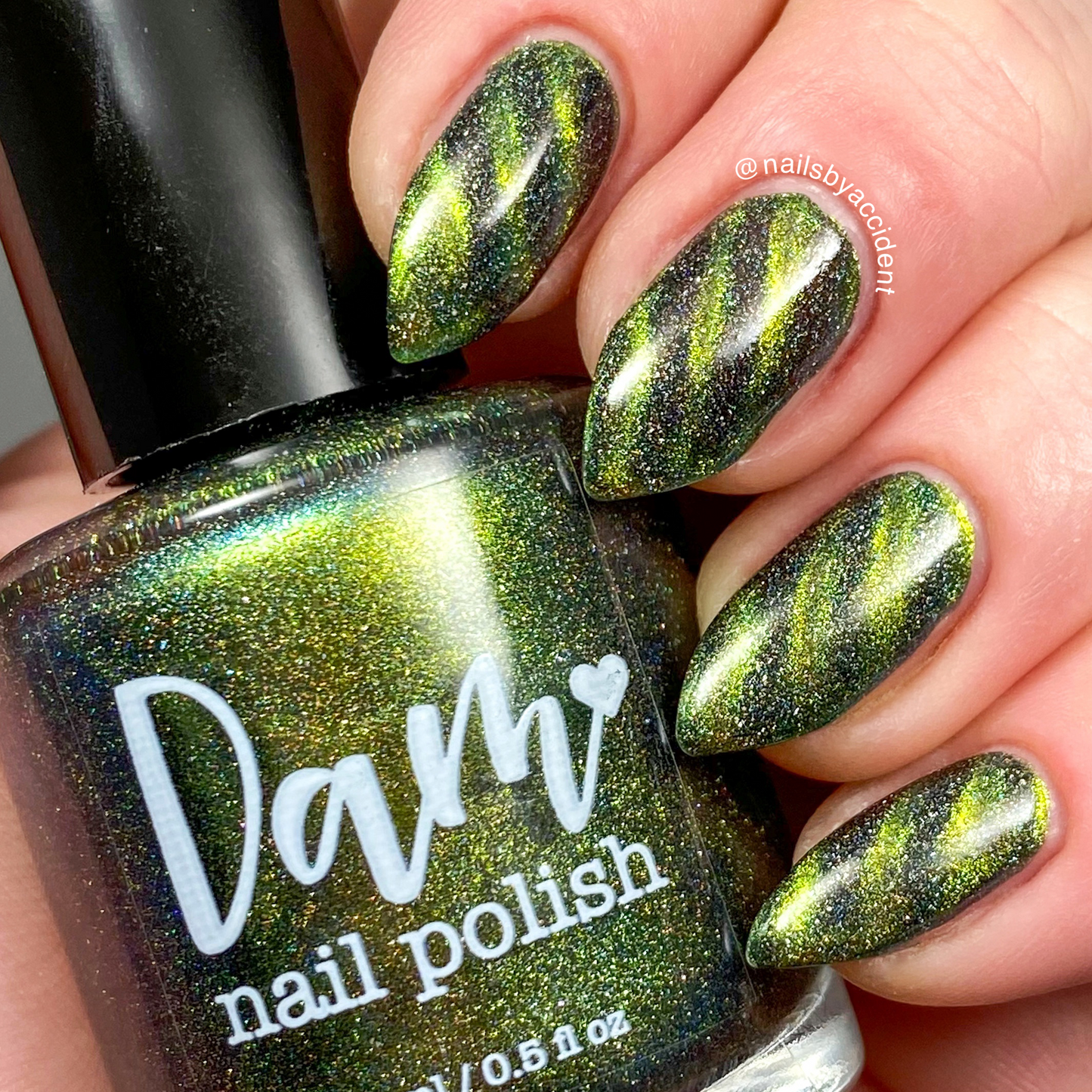 Nebula - Gold/Green/Blue Magnetic Holographic Nail Polish - Astronomical Collection - Dam