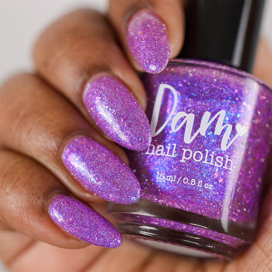 No Shady Business - Purple Flakie Nail Polish - Purple Reflective Nail Polish - Glitter Nail Polish - Aquarius Birthday Duo - Dam Nail Polish
