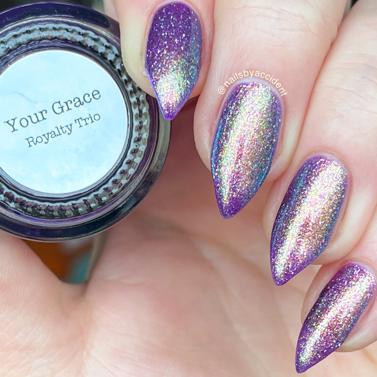 Your Grace - Purple Shimmer Nail Polish - Royalty Trio - Dam