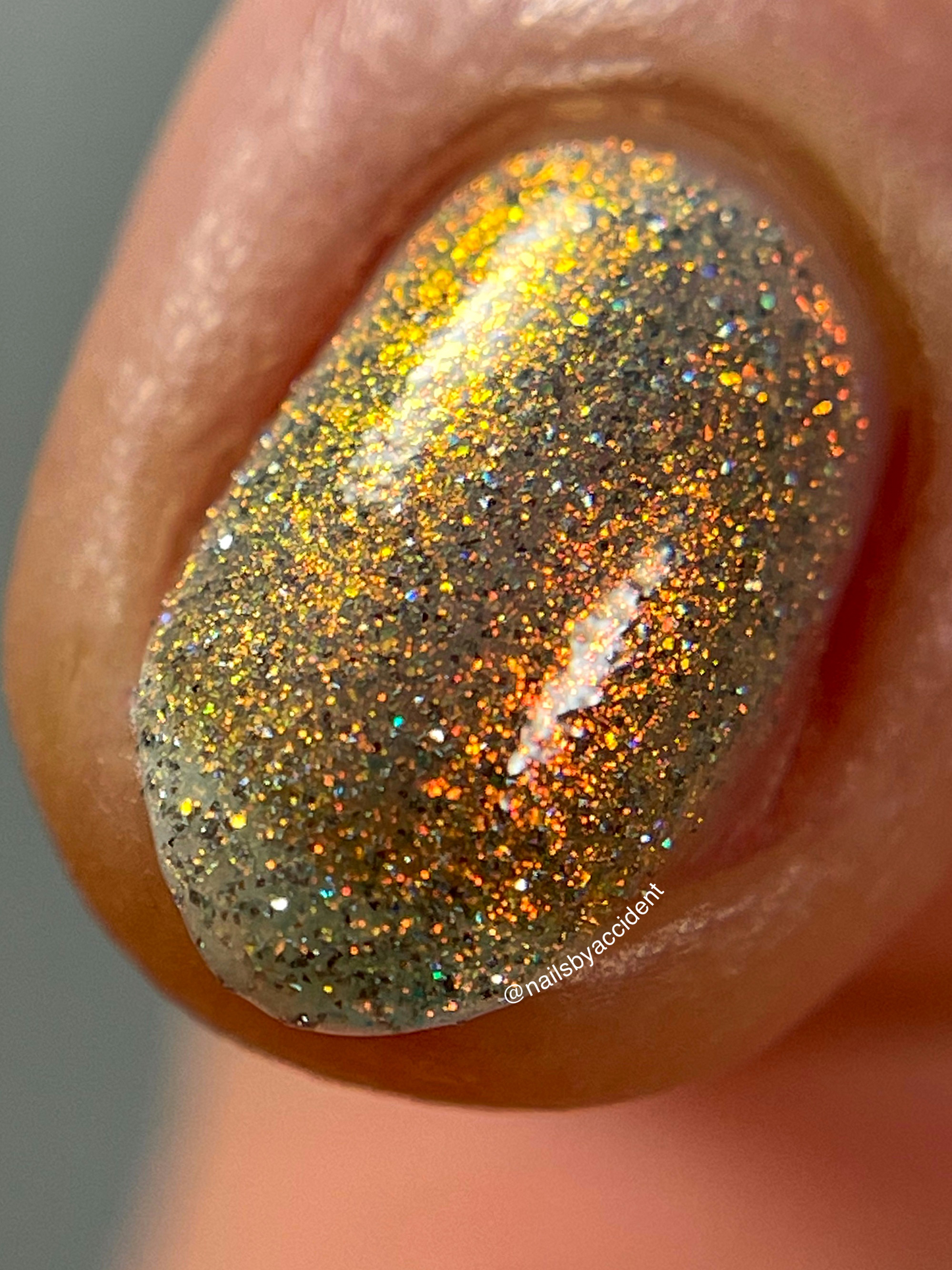 Regret Nothing - Orange Gold Shimmer - Silver Reflective Nail Polish - Glitter Nail Polish - Life is Short Collection - Dam Nail Polish