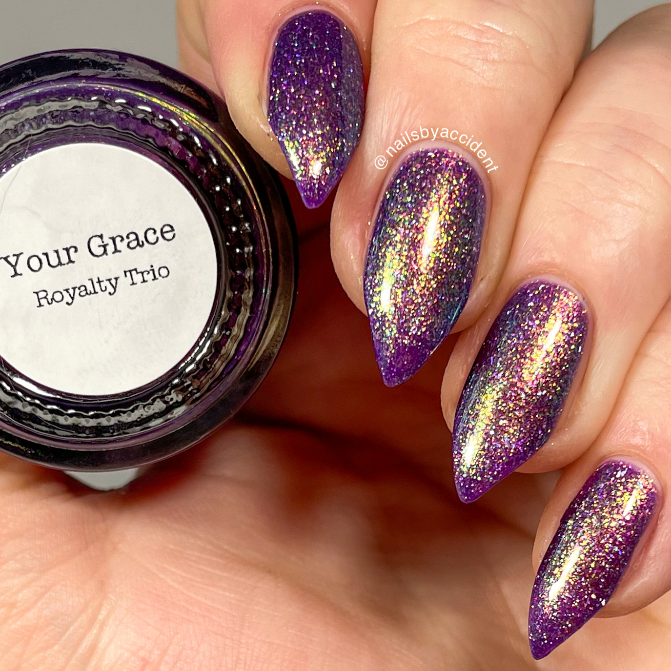 Your Grace - Purple Shimmer Nail Polish - Royalty Trio - Dam