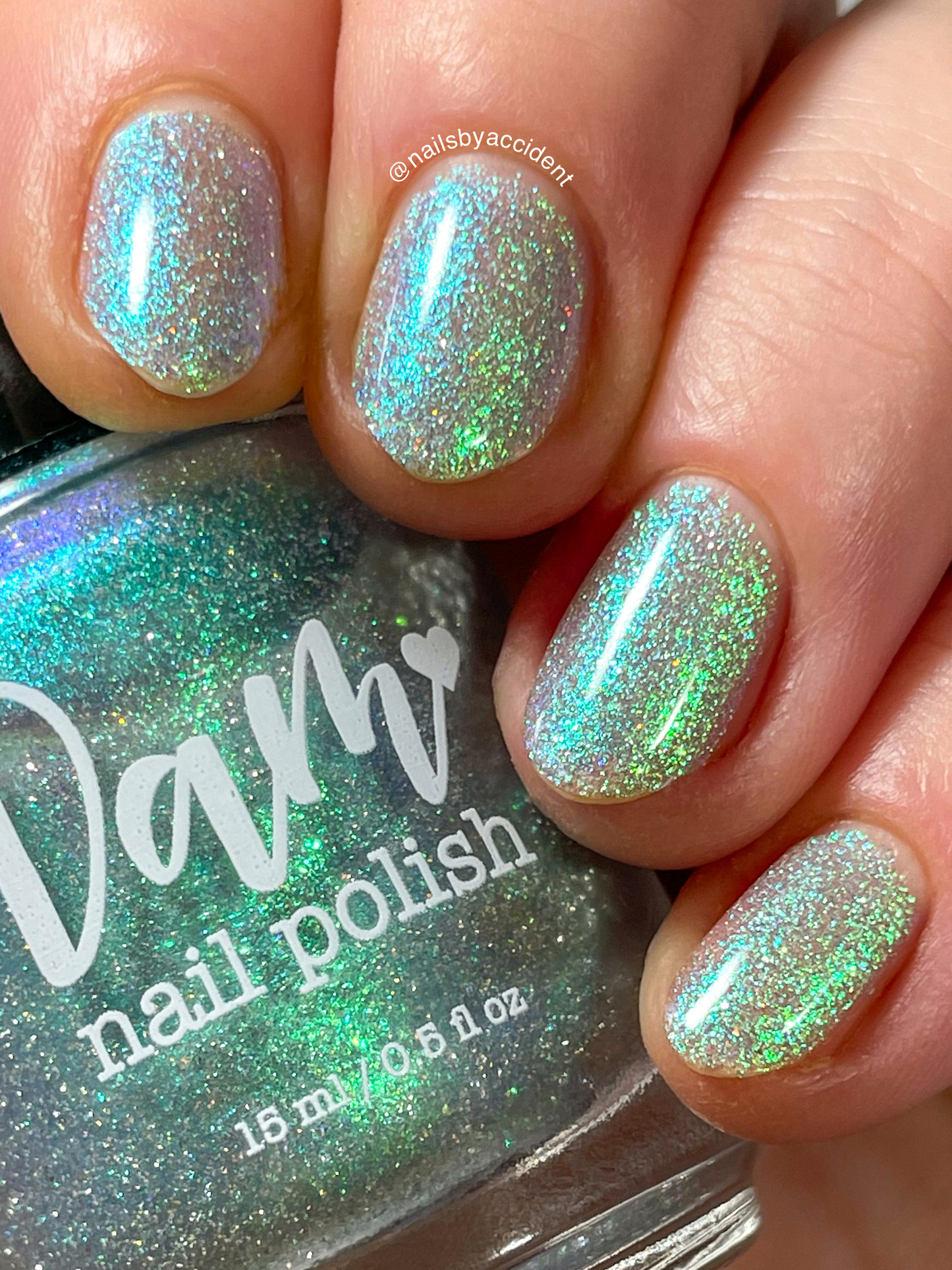 Have Fun. Be Weird. - Green Blue Shimmer - Silver Reflective Nail Polish - Glitter Nail Polish - Life is Short Collection - Dam Nail Polish