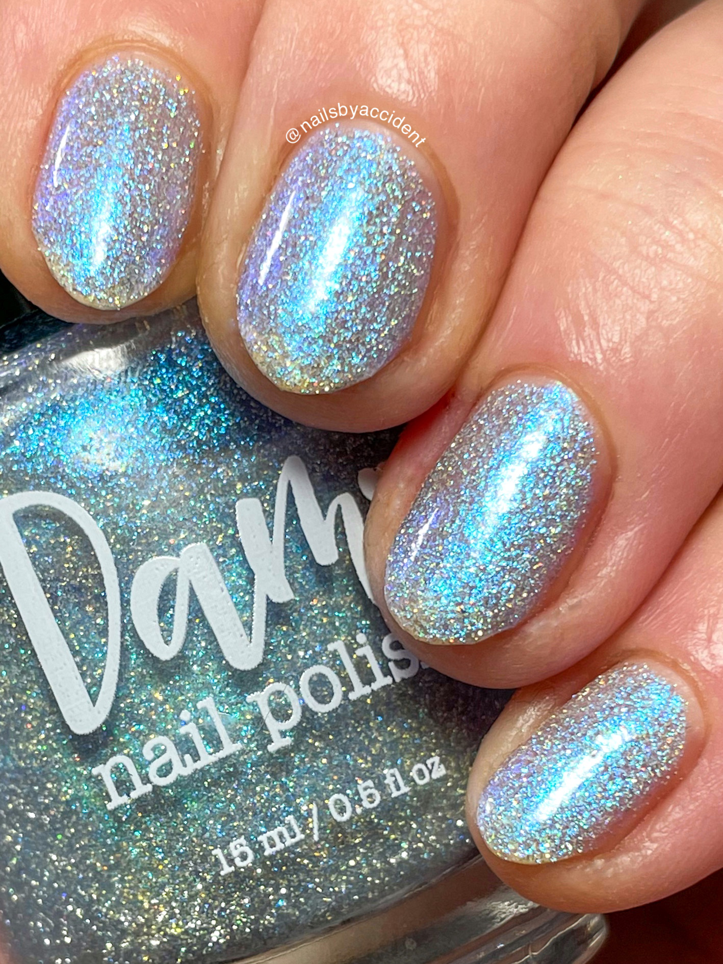 Choose Happiness - Teal Blue Shimmer - Silver Reflective Nail Polish - Glitter Nail Polish - Life is Short Collection - Dam Nail Polish