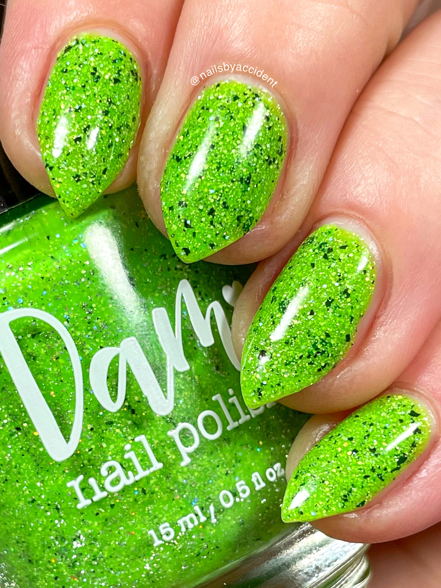 Glitter Lime Green Nails 2025 Trend