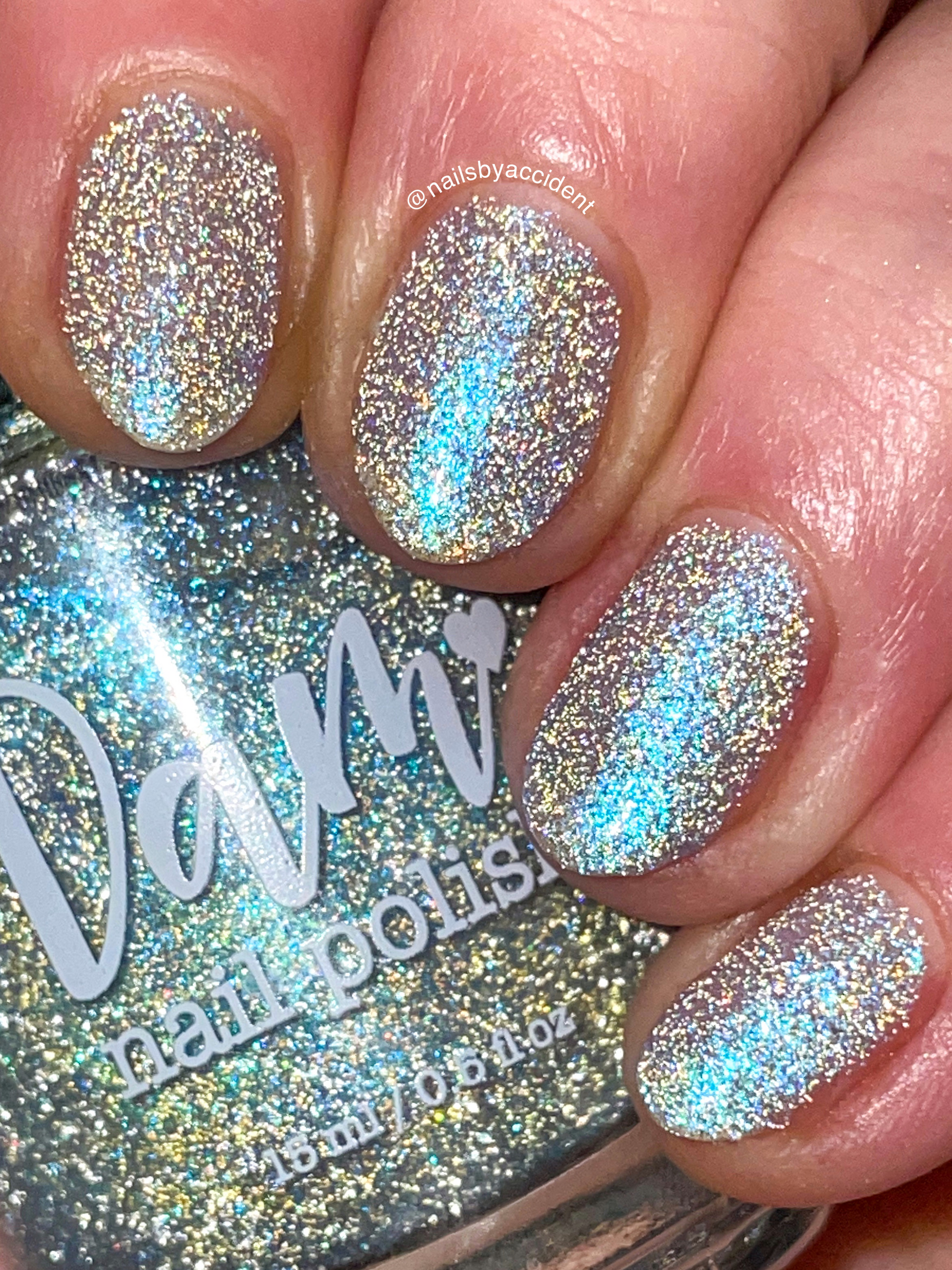 Choose Happiness - Teal Blue Shimmer - Silver Reflective Nail Polish - Glitter Nail Polish - Life is Short Collection - Dam Nail Polish