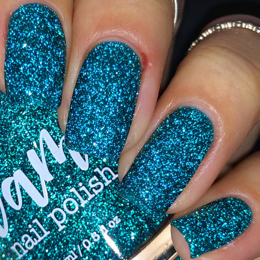 Pure Bliss - Teal Reflective Glitter Nail Polish - Dam