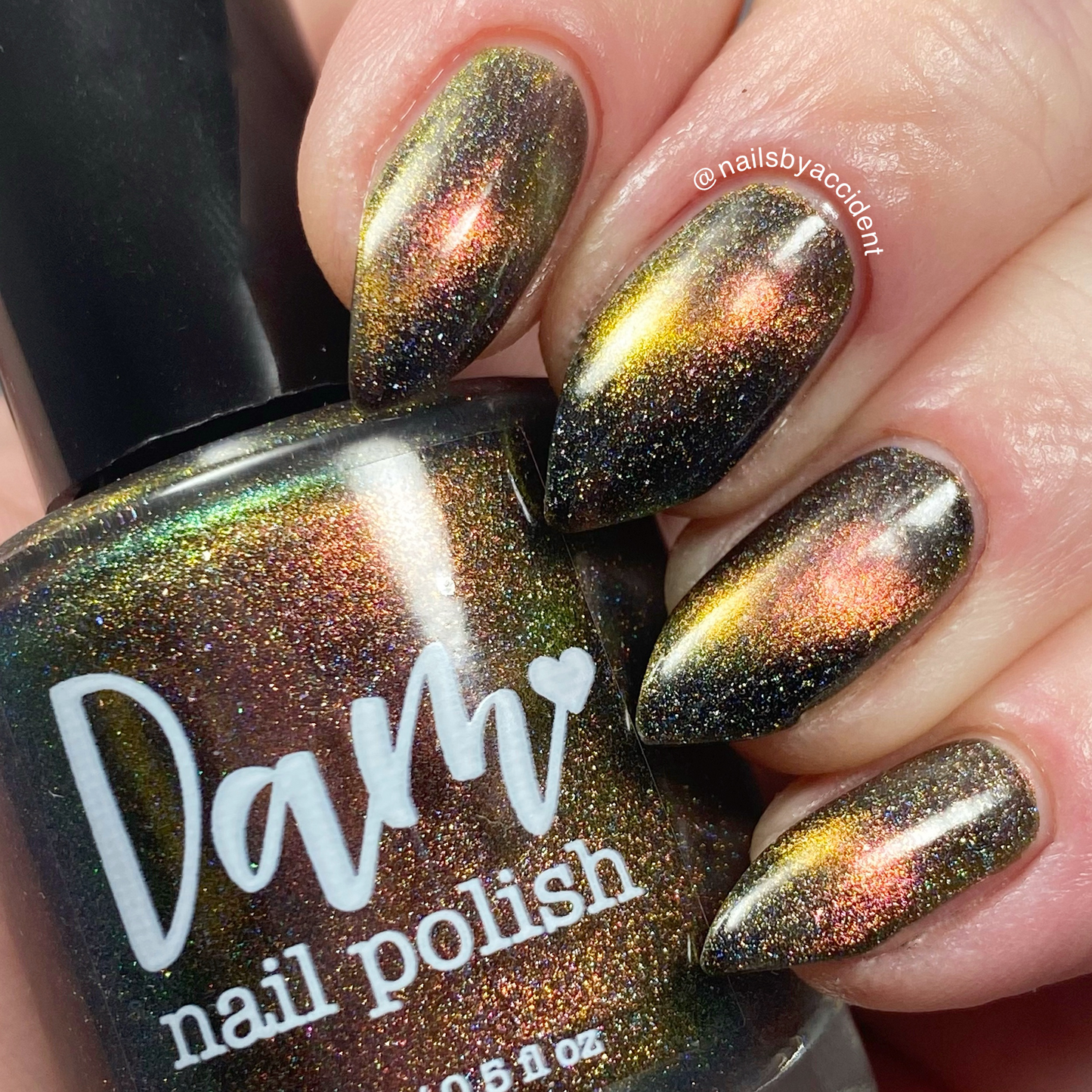 Quasar - Red/Gold/Bronze Magnetic Holographic Nail Polish - Astronomical Collection - Dam
