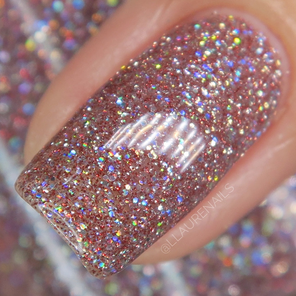 Queen of Hearts - Red Reflective Glitter Nail Polish - Dam